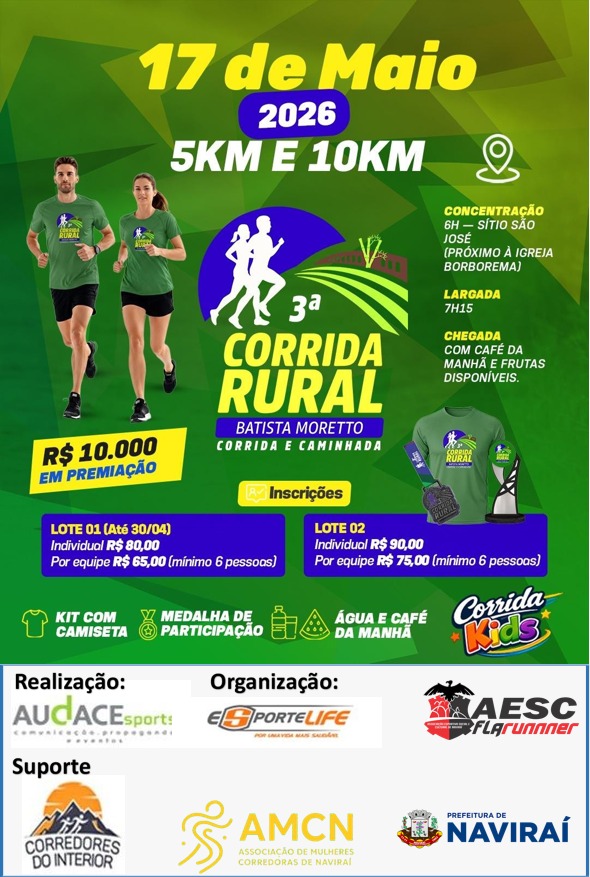 Patrocinadores 3° Corrida Rural Batista Moreto